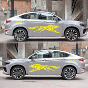 2 PCS/Set D-218 Wolf Totem Pattern Car Modified Decorative Sticker(Yellow)