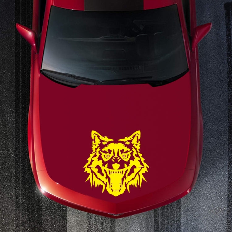 2 PCS/Set D-218 Wolf Totem Pattern Car Modified Decorative Sticker(Yellow)