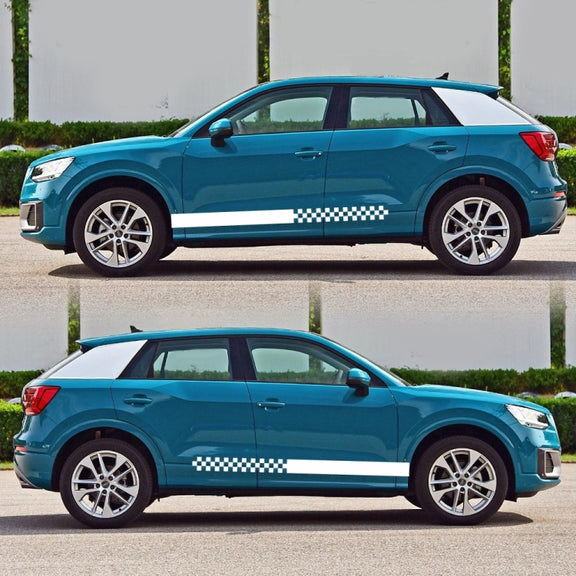 2 PCS/Set D-282 Waistline Pattern Car Modified Decorative Sticker(White)