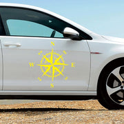 D-366 Compass Pattern Car Modified Decorative Sticker(Yellow)