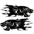 2 PCS/Set D-417 Lion Pattern Car Modified Decorative Sticker(Black) - Decorative Sticker by PMC Jewellery | Online Shopping South Africa | PMC Jewellery | Buy Now Pay Later Mobicred