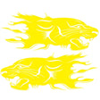 2 PCS/Set D-417 Lion Pattern Car Modified Decorative Sticker(Yellow) - Decorative Sticker by PMC Jewellery | Online Shopping South Africa | PMC Jewellery | Buy Now Pay Later Mobicred