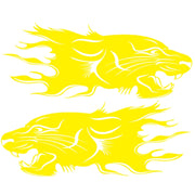 2 PCS/Set D-417 Lion Pattern Car Modified Decorative Sticker(Yellow)
