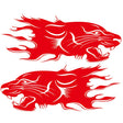 2 PCS/Set D-417 Lion Pattern Car Modified Decorative Sticker(Red) - Decorative Sticker by PMC Jewellery | Online Shopping South Africa | PMC Jewellery | Buy Now Pay Later Mobicred