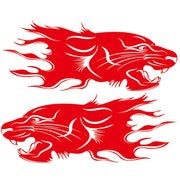 2 PCS/Set D-417 Lion Pattern Car Modified Decorative Sticker(Red)