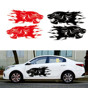 2 PCS/Set D-417 Lion Pattern Car Modified Decorative Sticker(Blue)