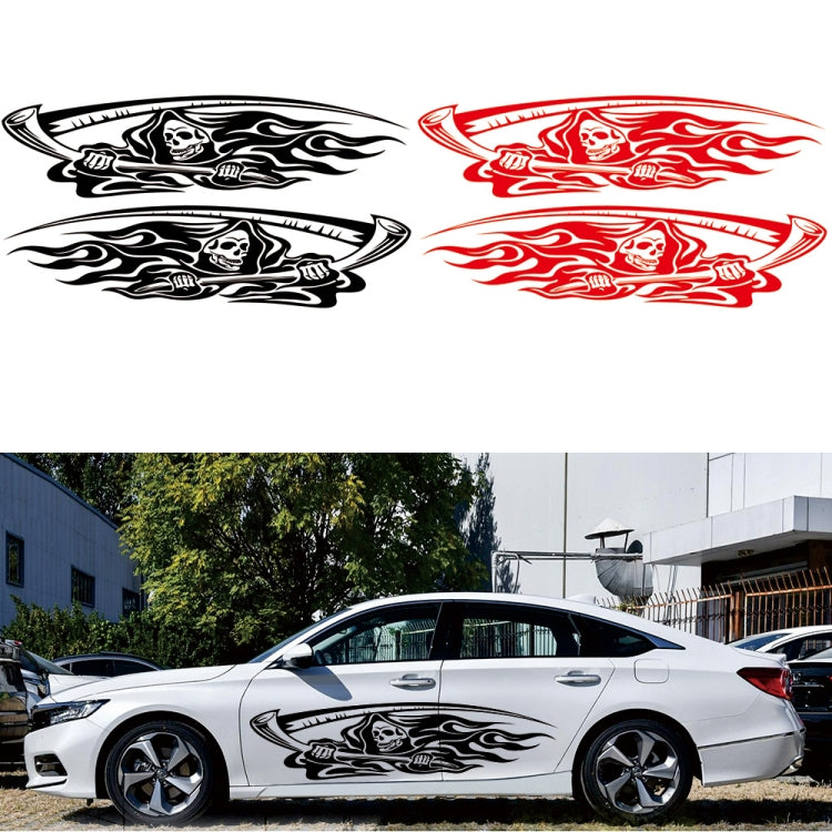 2 PCS/Set D-435 Grim Reaper Pattern Car Modified Decorative Sticker(Red)