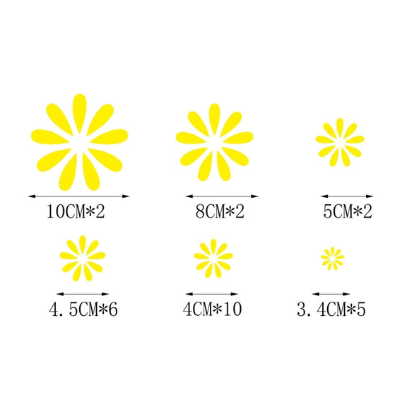 2 PCS/Set D-483 Flower Pattern Car Modified Decorative Sticker(Yellow)