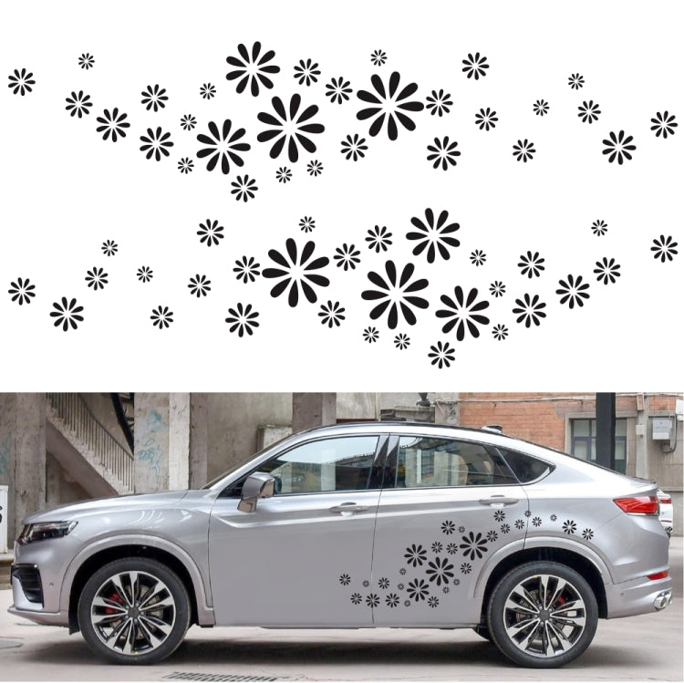 2 PCS/Set D-483 Flower Pattern Car Modified Decorative Sticker(White)