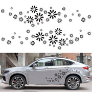 2 PCS/Set D-483 Flower Pattern Car Modified Decorative Sticker(Red)