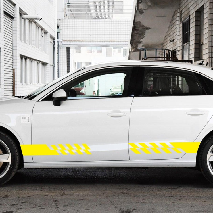 2 PCS/Set D-487 Stripe Pattern Car Modified Decorative Sticker(Yellow)