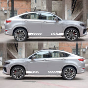 2 PCS/Set D-487 Stripe Pattern Car Modified Decorative Sticker(White)