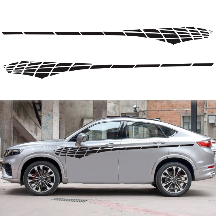 2 PCS/Set D-501 Plaid Pattern Car Modified Decorative Sticker(White)