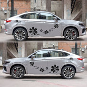 2 PCS/Set D-510 Flowers Pattern Car Modified Decorative Sticker(Black)