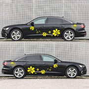 2 PCS/Set D-510 Flowers Pattern Car Modified Decorative Sticker(Yellow)