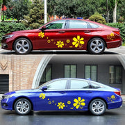 2 PCS/Set D-510 Flowers Pattern Car Modified Decorative Sticker(Yellow)
