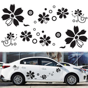 2 PCS/Set D-510 Flowers Pattern Car Modified Decorative Sticker(Yellow)
