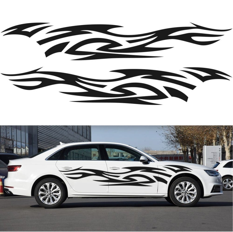 2 PCS/Set D-521 Fire Totem Pattern Car Modified Decorative Sticker(White)
