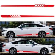 2 PCS/Set D-608 Stripe Pattern Car Modified Decorative Sticker(Red)