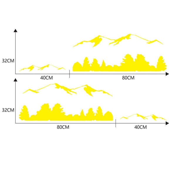 2 PCS/Set D-684 Mountain Totem Pattern Car Modified Decorative Sticker(Yellow)
