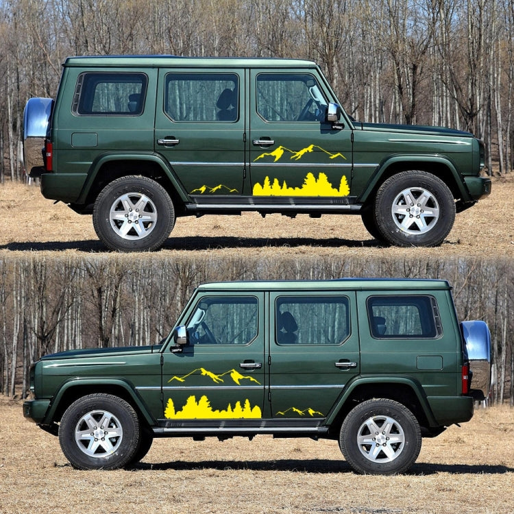 2 PCS/Set D-684 Mountain Totem Pattern Car Modified Decorative Sticker(Yellow)