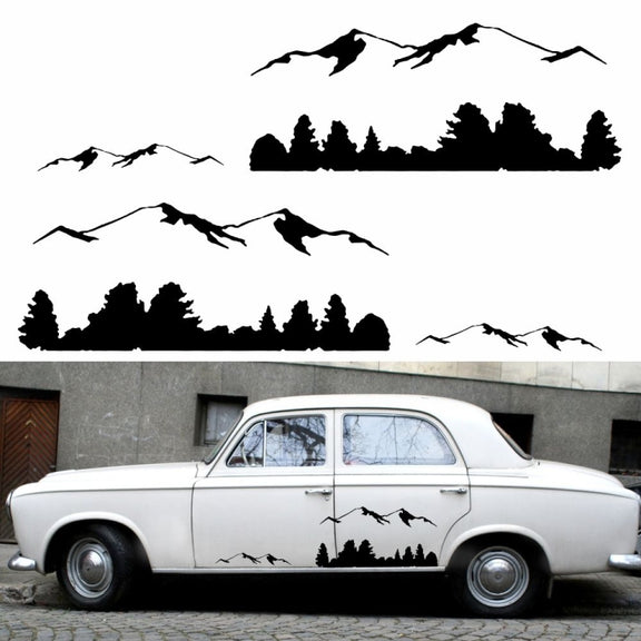 2 PCS/Set D-684 Mountain Totem Pattern Car Modified Decorative Sticker(Black)