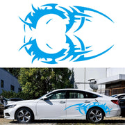 2 PCS/Set D-719 Flame Hot Wheel Pattern Car Modified Decorative Sticker(Blue)