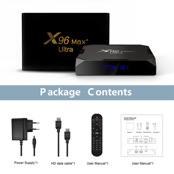 X96 Max+ Ultra 4GB+64GB Amlogic S905X4 8K Smart TV BOX Android 11.0 Media Player, Plug Type:US Plug