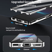 For Sony Xperia 1 IV HD Magnetic Metal Tempered Glass Phone Case(Silver)