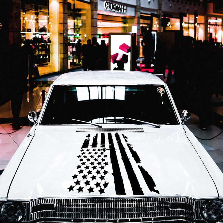 D-778 American Flag Pattern Car Modified Decorative Sticker(Black)