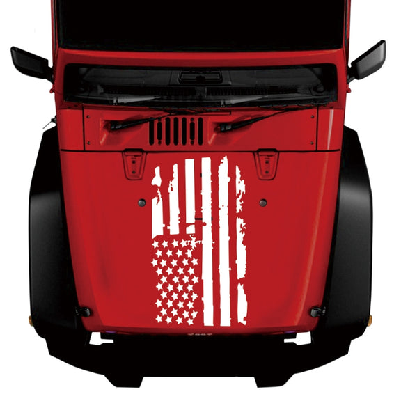 D-778 American Flag Pattern Car Modified Decorative Sticker(White)