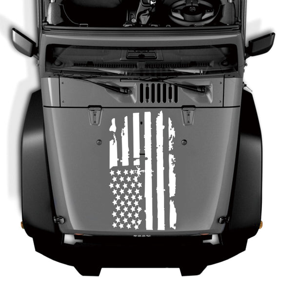 D-778 American Flag Pattern Car Modified Decorative Sticker(White)