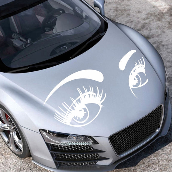 D-821 Beauty Eyes Pattern Car Modified Decorative Sticker(White)