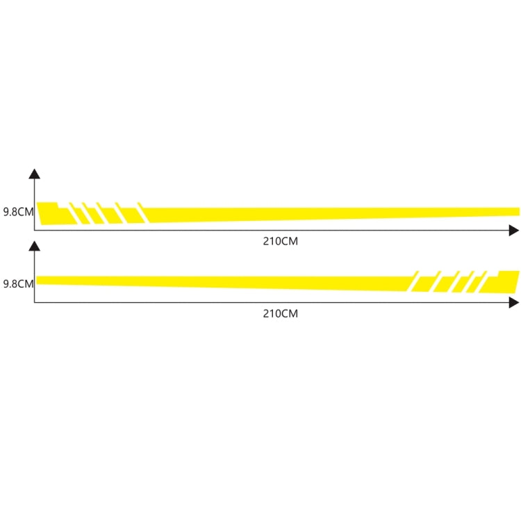 2 PCS/Set D-854 Stripe Pattern Car Modified Decorative Sticker(Yellow)