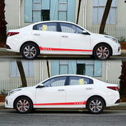 2 PCS/Set D-854 Stripe Pattern Car Modified Decorative Sticker(Red)