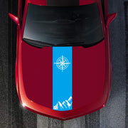 D-864 Compass Pattern Car Modified Decorative Sticker(Blue)