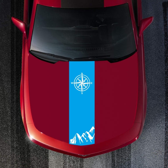 D-864 Compass Pattern Car Modified Decorative Sticker(Blue)
