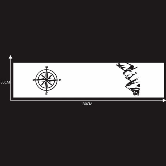 D-864 Compass Pattern Car Modified Decorative Sticker(White)