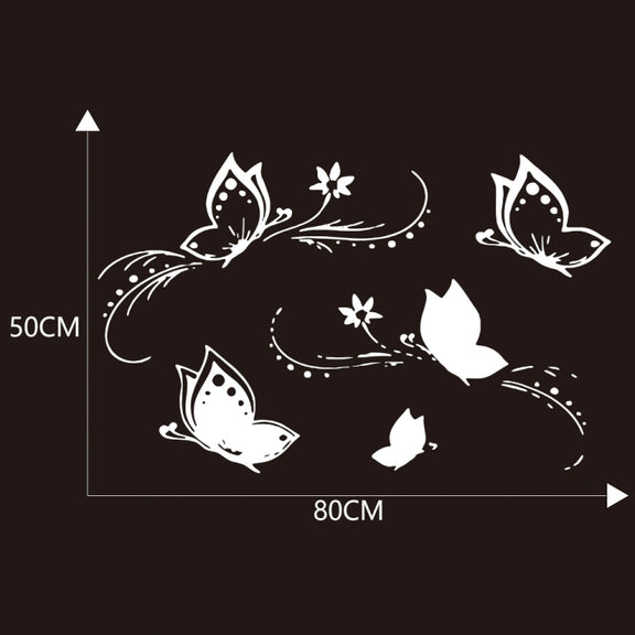 D-907 Butterflies Pattern Car Modified Decorative Sticker(White)