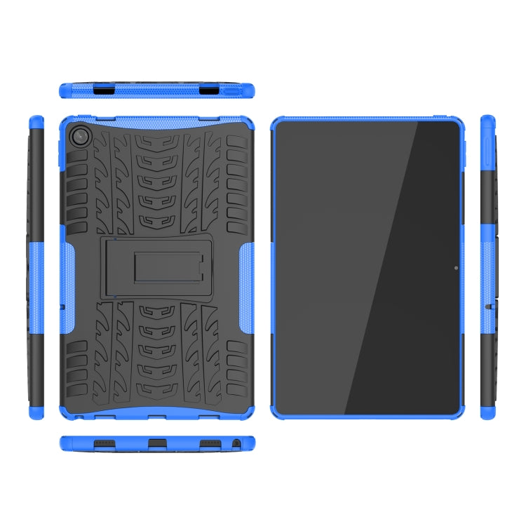 For Lenovo Tab M10 Plus 10.6 3rd Gen 2022 Tire Texture TPU+PC Shockproof Case with Holder(Blue)