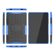 For Lenovo Tab M10 Plus 10.6 3rd Gen 2022 Tire Texture TPU+PC Shockproof Case with Holder(Blue)
