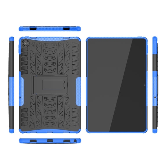 For Lenovo Tab M10 Plus 10.6 3rd Gen 2022 Tire Texture TPU+PC Shockproof Case with Holder(Blue)