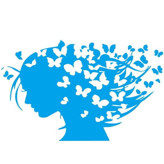 D-956 Butterfly Girl Pattern Car Modified Decorative Sticker(Blue)