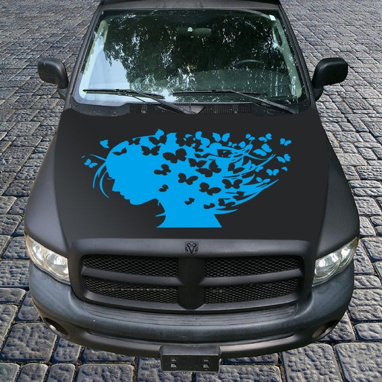 D-956 Butterfly Girl Pattern Car Modified Decorative Sticker(Blue)