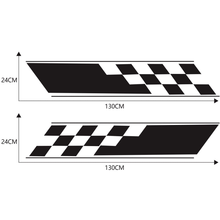 2 PCS/Set D-962 Checkered Flag Pattern Car Modified Decorative Sticker(Black)