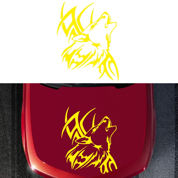 D-967 Wolf Tribe Pattern Car Modified Decorative Sticker(Yellow)