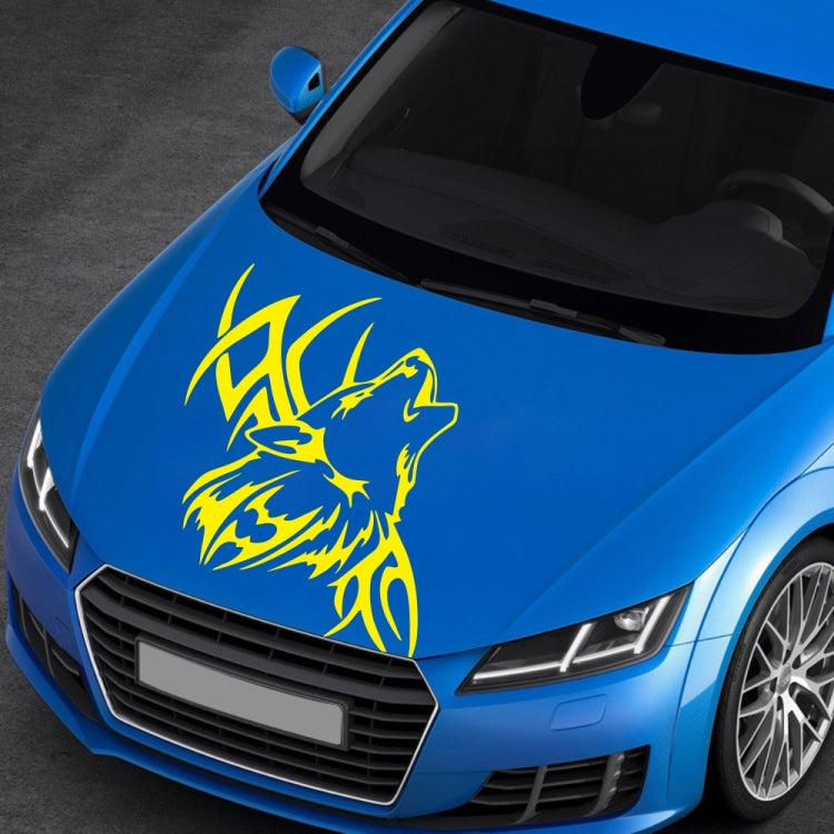 D-967 Wolf Tribe Pattern Car Modified Decorative Sticker(Yellow)