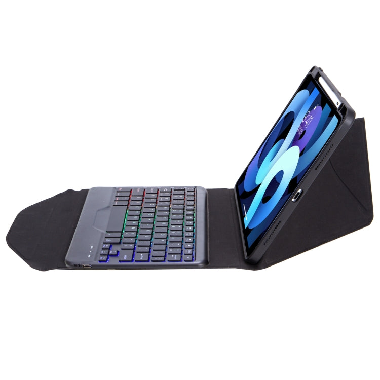 Z098BS Pen Slot Backlight Bluetooth Keyboard Leather Tablet Case For iPad Air 11 2025 / 2024 / Air 5 / Air 4(Black)