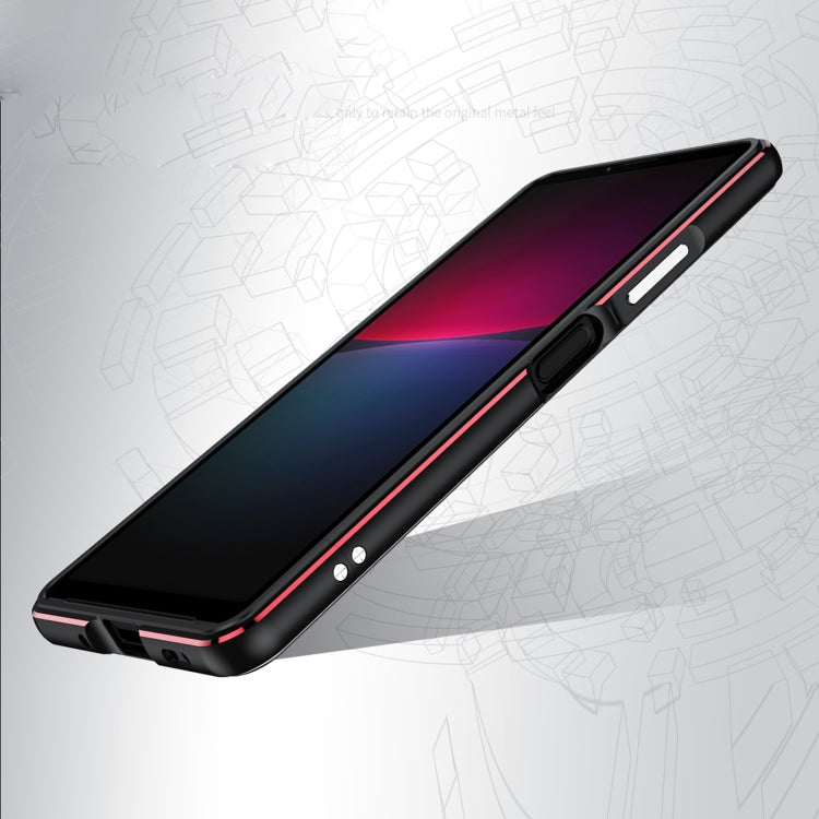 For Sony Xperia 10 ��� Aurora Series Lens Protector + Metal Frame Protective Phone Case(Silver+Silver)