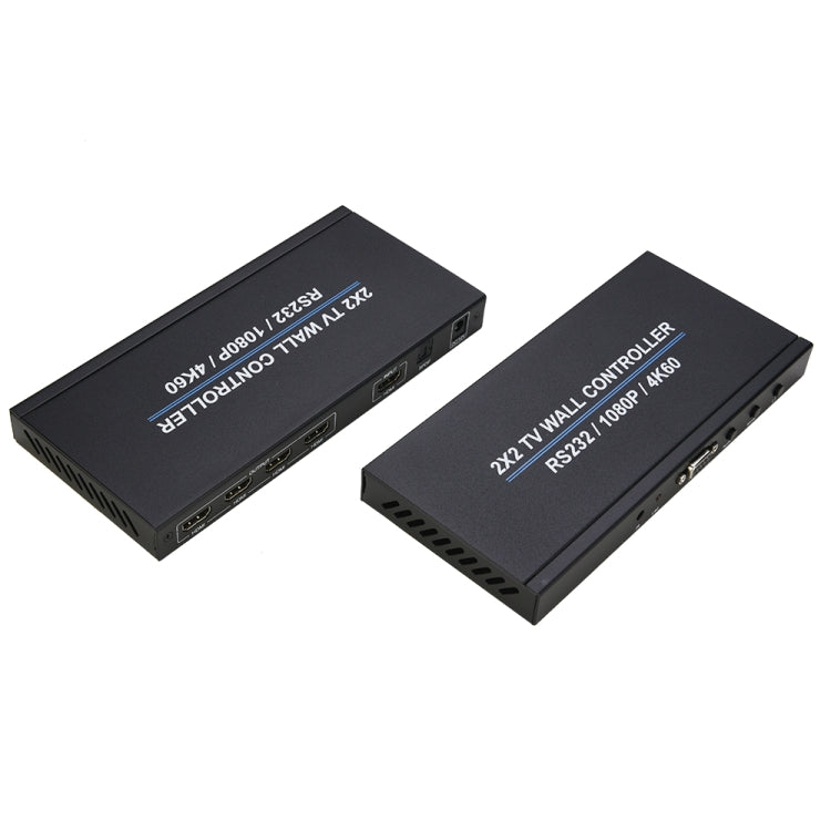 BT100 4K 60Hz 1080P 2 x 2 TV Wall Controller, Plug Type:UK Plug(Black)